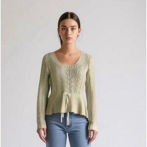 ELLE Ivory Drawstring Waist Sweater - S